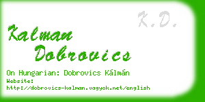 kalman dobrovics business card