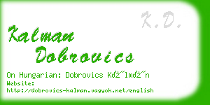 kalman dobrovics business card